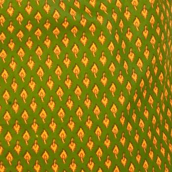 Jaipuri Designer Leaf Print Green Cotton Top 3