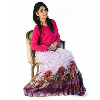 Multicolorcolor Rajasthani Fine Designer Long Skirt 3