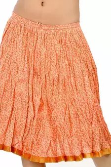 Fashionable N Ethnic Orange Cotton Short Skirt