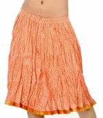 Fashionable N Ethnic Orange Cotton Short Skirt