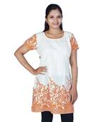 Rajasthani Abstract Print Orange Ivory Kurti