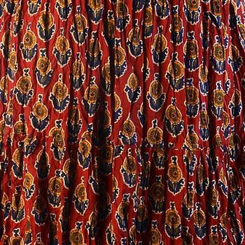 Rajasthani Blue Red Bootie Cotton Long Skirt 4