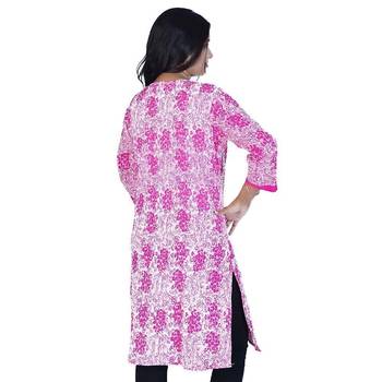 Designer Girls Multiprint Cute Pink Cotton Top 2