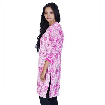 Designer Girls Multiprint Cute Pink Cotton Top 3