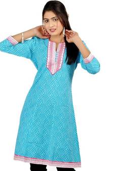 Exclusive Hot Designer Girls Blue Cotton Kurti