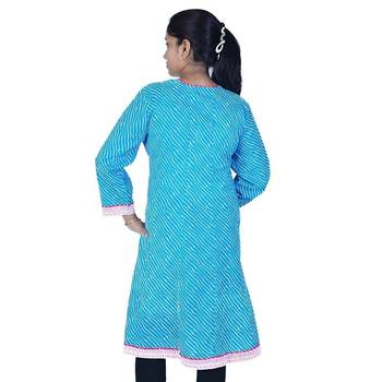 Exclusive Hot Designer Girls Blue Cotton Kurti 2