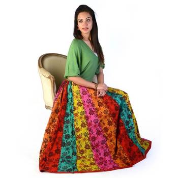 Jaipuri Floral Design Pure Cotton Lehnga Skirt 3