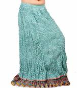 Ethnic Sanganeri Design Blue Pure Cotton Skirt