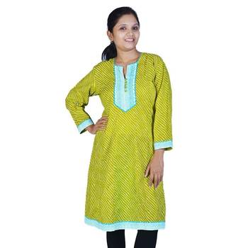 Exclusive Designer Lehriya Ethnic Cotton Kurti 1