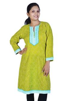 Exclusive Designer Lehriya Ethnic Cotton Kurti
