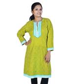 Exclusive Designer Lehriya Ethnic Cotton Kurti