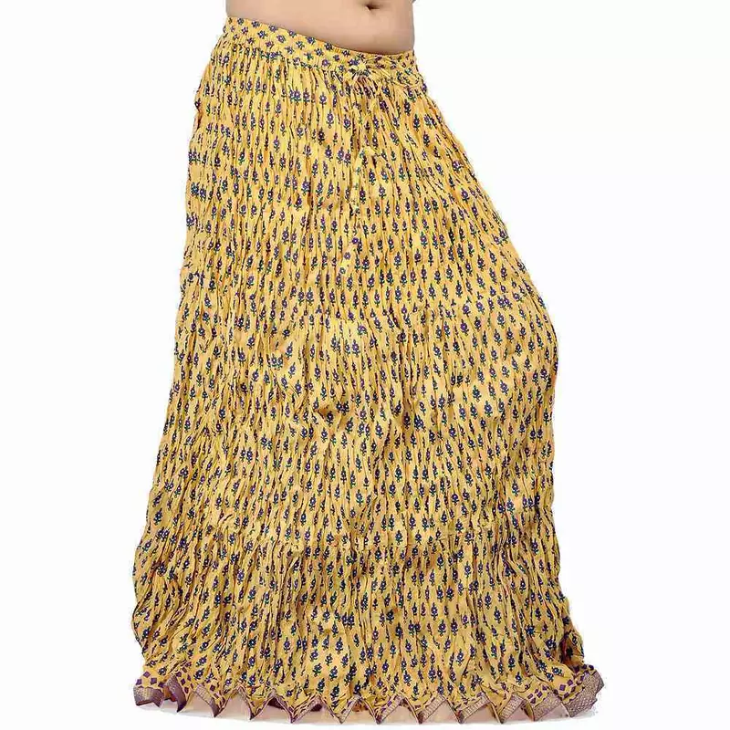 Designer Rajasthani Yellow Cotton Long Skirt