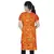 Ethnic Girls Multi Printed Orange Cotton Kurti