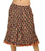 Ethnic Black And Red Pretty Cotton Short Skirt