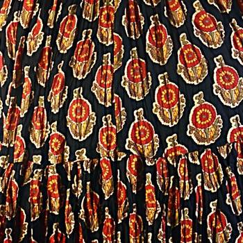 Ethnic Black And Red Pretty Cotton Short Skirt 4