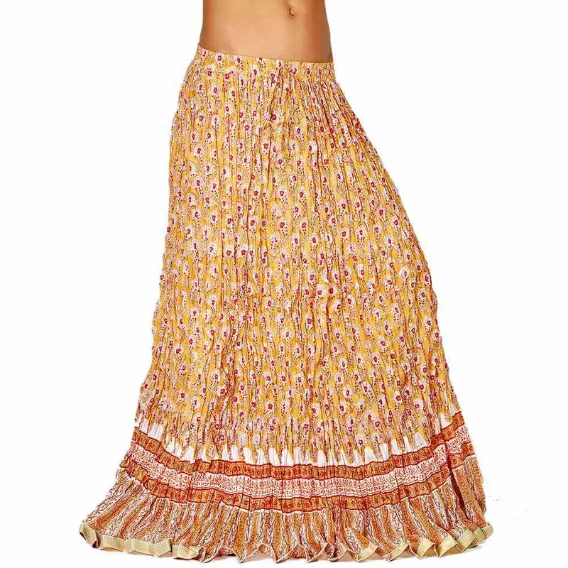 Exquisite Rajasthani Yellow Cotton Long Skirt