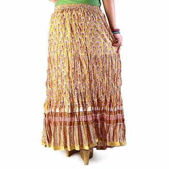 Exquisite Rajasthani Yellow Cotton Long Skirt 2