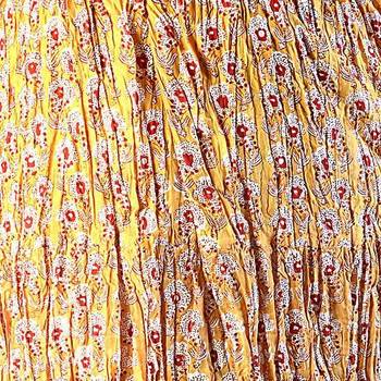 Exquisite Rajasthani Yellow Cotton Long Skirt 4