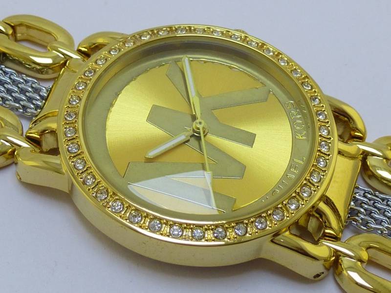 Ladies Womens Michael Kors Gold Plated Quartz Wrist Watch First Copy