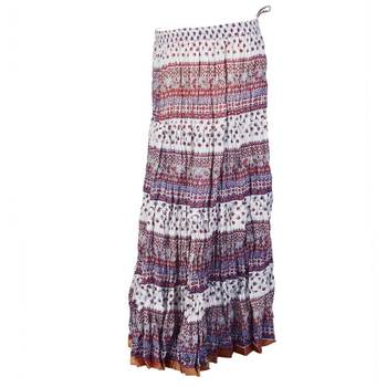 Rajasthani White And Pink Printed Cotton Skirt 2