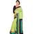 Light green printed art silk saree with blouse