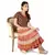 Designer Crushed Orange Booties Cotton Skirt