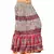 Ethnic Crushed White N Pink Cotton Long Skirt
