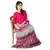 Ethnic Crushed White N Pink Cotton Long Skirt