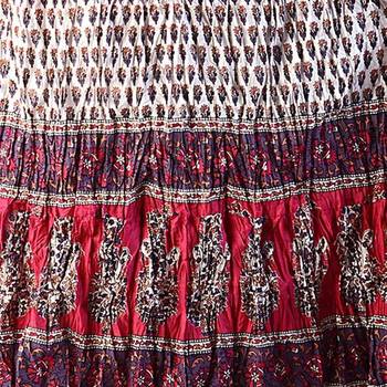 Ethnic Crushed White N Pink Cotton Long Skirt 4