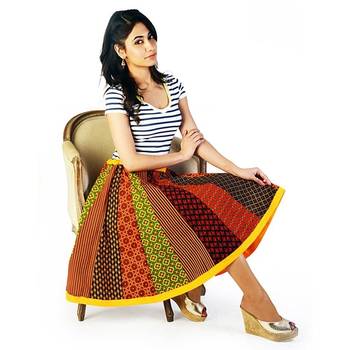 Rajasthani Multicolor Colour Exclusive Cotton Skirt 3