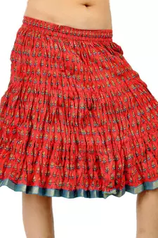 Rajasthani Hand Block Pure Cotton Short Skirt