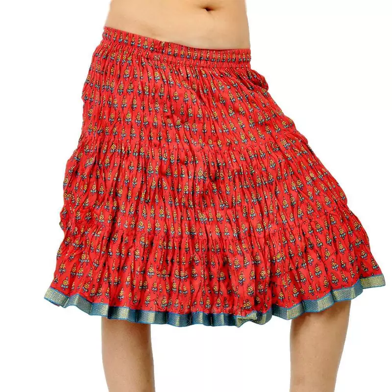 Rajasthani Hand Block Pure Cotton Short Skirt