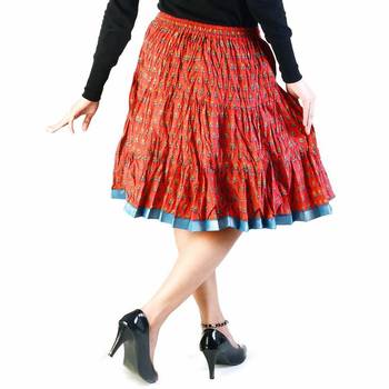 Rajasthani Hand Block Pure Cotton Short Skirt 2