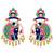 Designer Meenakari Gold Plated Radha Krishna Brass Bali Jhumki Earring Set 571