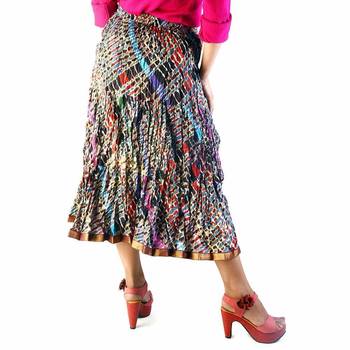 Fine Zari Border Multicolor Color Cotton Long Skirt 2