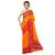 Orange printed georgette saree with blouse