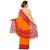 Orange printed georgette saree with blouse