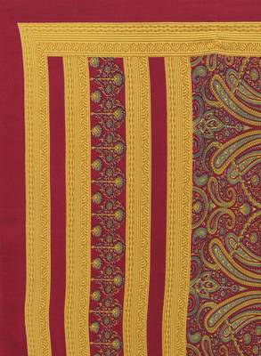 Maroon printed crepe saree with blouse 3
