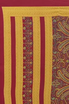 Maroon printed crepe saree with blouse