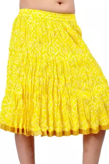 Jaipuri Tie Dye Print Pure Cotton Short Skirt