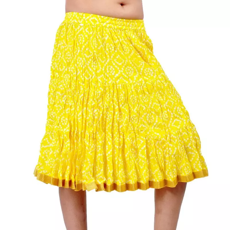 Jaipuri Tie Dye Print Pure Cotton Short Skirt