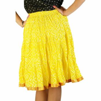 Jaipuri Tie Dye Print Pure Cotton Short Skirt 2