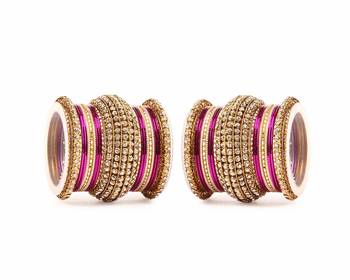 Rani Chakri Shining Bangle Set For Two Hands 1