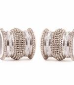 All Silver Chakri Shining Bangle Set For Two Hands