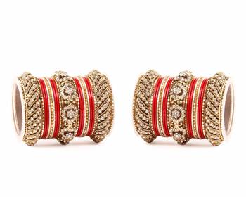 Solid Colored Red Bangle Set For Two Hands By Leshya 1
