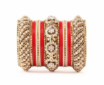 Solid Colored Red Bangle Set For Two Hands By Leshya 2