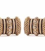 Solid Colored Black Bangle Set For Two Hands By Leshya