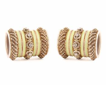 Solid Colored Pista Bangle Set For Two Hands By Leshya 1