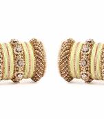 Solid Colored Pista Bangle Set For Two Hands By Leshya