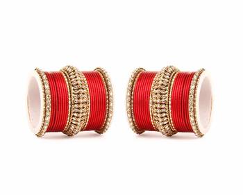 Bridal Kundan Bangle Set For Two Hands By Red 1